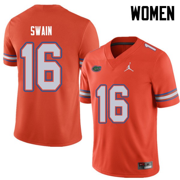 Jordan Brand Women #16 Freddie Swain Florida Gators College Football Jersey Orange